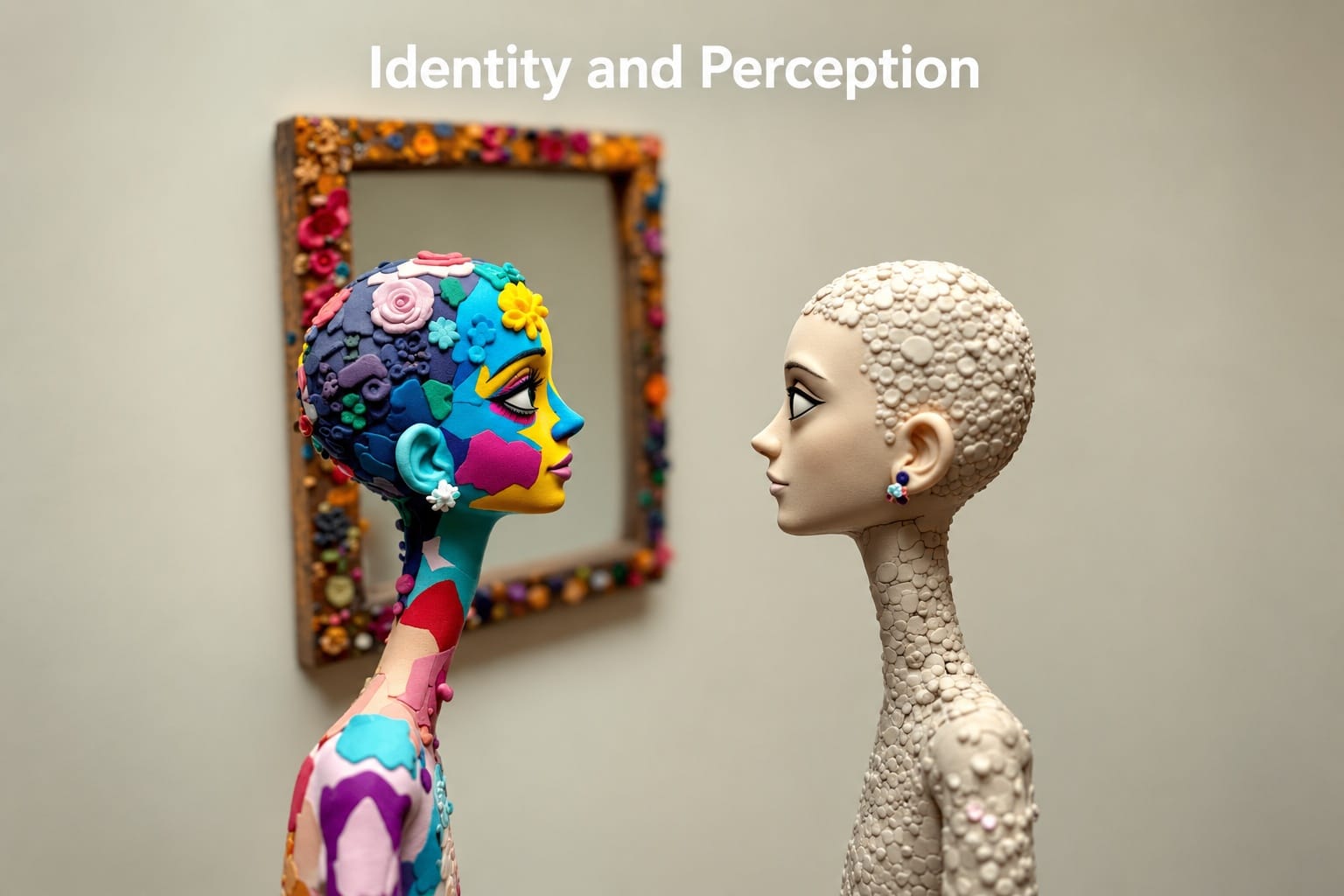 Donna che si guarda allo specchio, riflessione su identità e percezione di sé