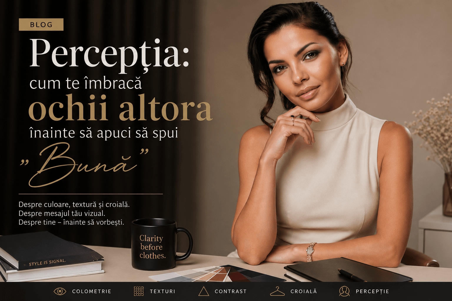 Donna elegante che entra in una stanza — percezione dell'immagine personale