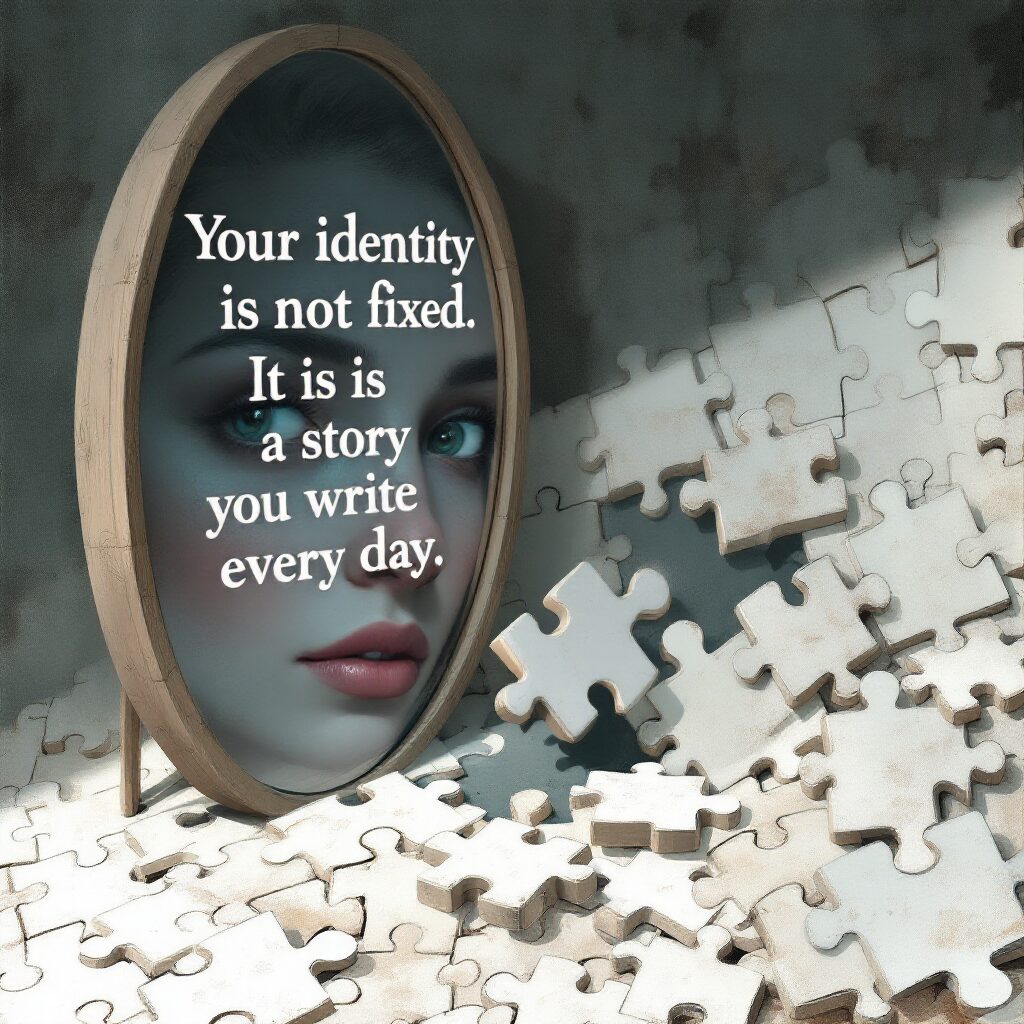 Cine ești tu cu adevărat? Felul în care îți vezi lumea îți decide destinul! 3 Puzzle cu o piesă lipsă, ilustrând procesul continuu al construirii identității personale.