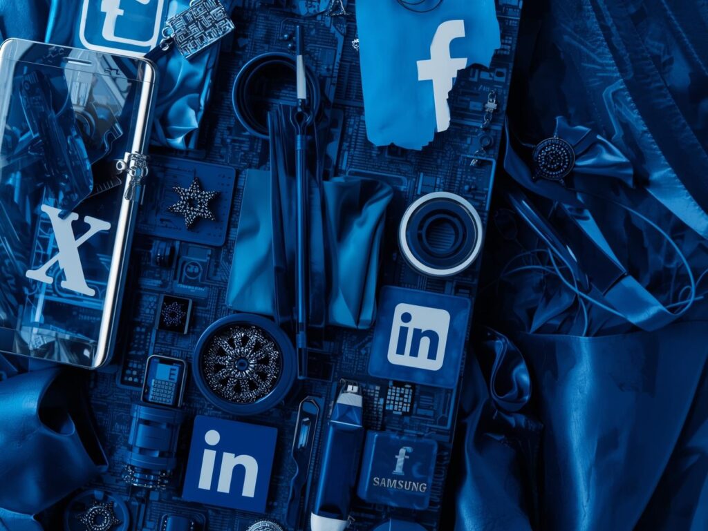 Conspiratia albastrului tech Facebook Twitter acum X LinkedIn si Samsung dominate de albastru