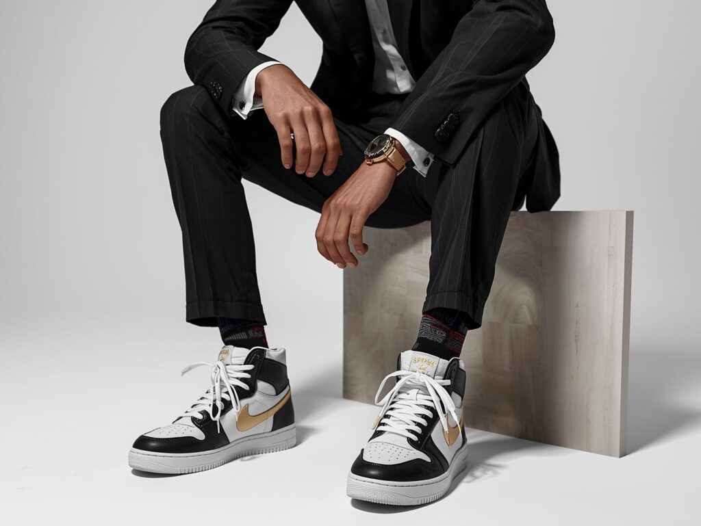 uomo in completto maschile sneaker 1